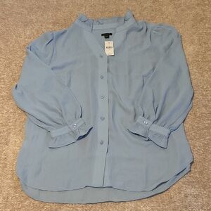 NWT Ann Taylor Light Blue Button-Down Shirt